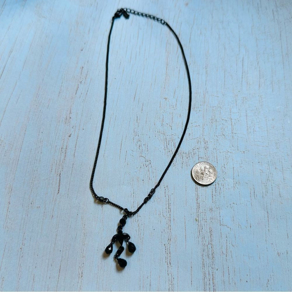 Gwen Stefani Black‎ Crystal Drop Necklace